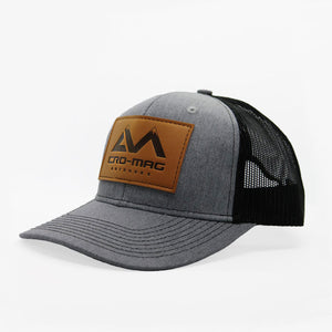 CRO-MAG leather patch hat heather grey and black
