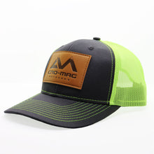 Load image into Gallery viewer, CRO-MAG leather patch hat grey steel and neon green