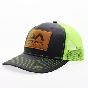 CRO-MAG leather patch hat grey steel and neon green